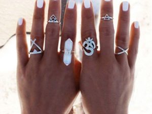 Bohemian Chic Silver Ring Collection with Geometric and Nature-Inspired Designs