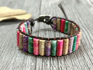 Bohemian Multicolor Beaded Leather Bracelet
