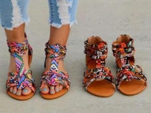 Bohemian Style Colorful Strappy Gladiator Sandals