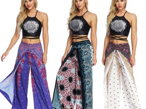 Bohemian Style Wrap Skirts with Ethnic Floral Patterns