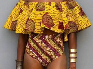 Bohemian Rhapsody Off-Shoulder Ruffle Bikini in Vibrant African Print