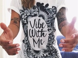 Bohemian Floral 'Vibe With Me' Graphic T-Shirt