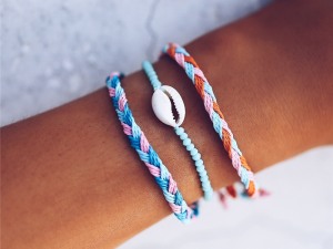 Handmade Bohemian Friendship Bracelets with Beads and Cowrie Shell Accents