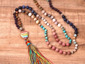 Bohemian Style Multicolor Beaded Tassel Necklace