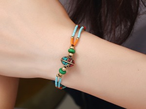 Bohemian Style Colorful Beaded Charm Bracelet